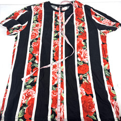 Forever 21 Men’s Red Floral Stripe Graphic T-Shirt Size M 100% Cotton