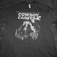 Jerzees Classics Cowboy Carter Black Graphic Men’s 2XL Short Sleeve T-Shirt
