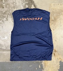 Vintage Nike navy blue sleeveless shirt with orange swoosh Size XL