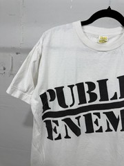 Vintage Public Enemy Shirt Large 1980s White