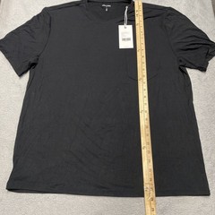 Cozy Earth Bamboo T Shirt Mens Large Black Pocket Stretch Knit Lounge NEW