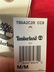 NWT Timberland Mens Red Crew Neck Regular Fit Kennebec River Tree Logo T-Shirt M