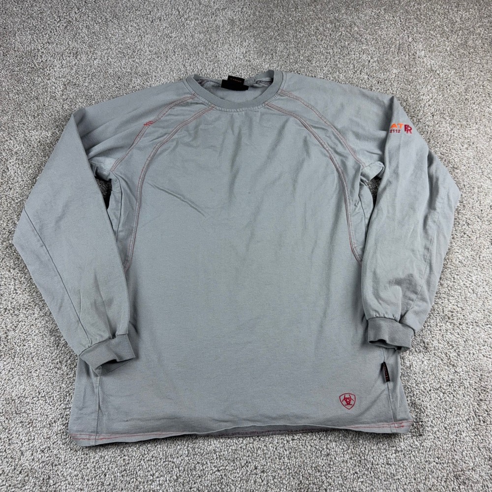 Ariat Shirt Mens Medium Gray FR Flame Resistant Durable Workwear Long Sleeve