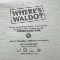 Where’s Waldo Beach Graphic T-Shirt Cartoon Illustration Streetwear 80s Small