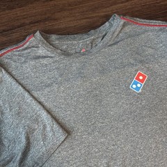 Dominos Gear Shirt Mens Large Gray Performance Pizza Work Uniform Tee Logo