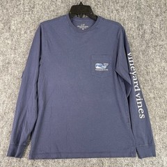 Vineyard Vines Navy Whale Logo Graphic Casual Preppy Style Wear Shirt Mens XS