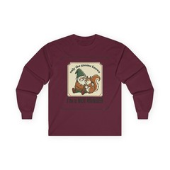 Gnome and Squirrel Illustration Long Sleeve Tee | I’m a Nut Hugger