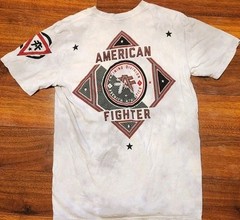 American Fighter Gardner T Shirt Men’s M Grey White Crystal Wash Premium Cotton