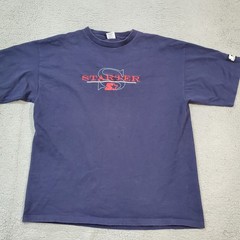 Vintage Starter Shirt Mens Extra Large Blue 90s Made In USA Short Sleeve Casual