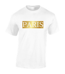 PARIS CITY GOLD MENS T SHIRT COOL CHIC FASHION CUTE TOP MODERN SUMMER LOVE