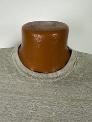 Vintage Fieldmaster Knit T-Shirt Men Large Beige Striped Acrylic Blend Minimal