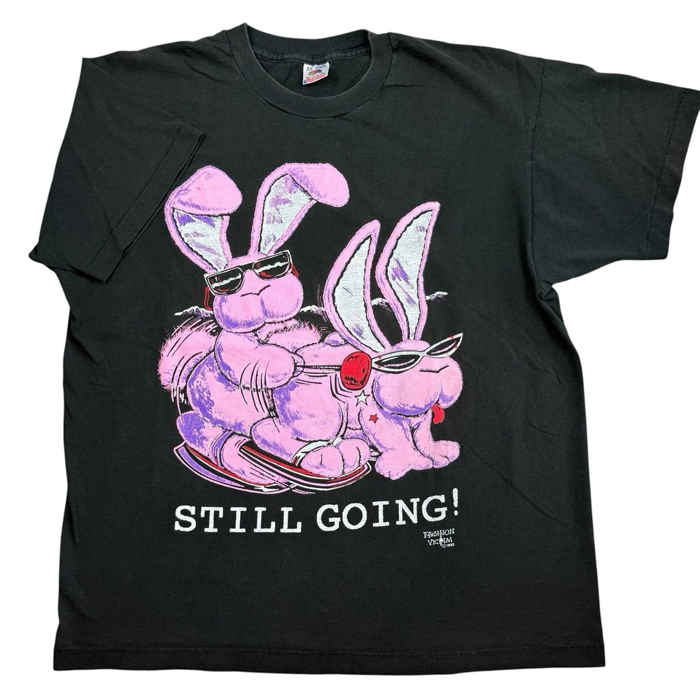 VTG 90s Fashion Victim Energizer Bunny Spoof Still Going! S*x Funny t-shirt XL