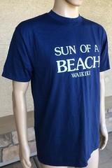 Vintage 70s 80s Sun Of A Beach Waikiki Shirt Hanes 50/50 USA Made Single Stitch
