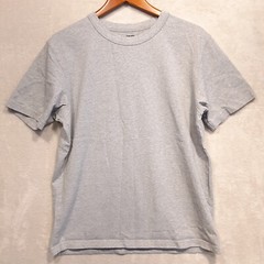Uniqlo Mens Basics Round/Crewneck T-Shirt Sz.L/Gray Heather/Ribbed Collar