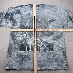 Vintage 90s Back to Earth T-Shirt Size 2XL Wolf Nature Tie Dye Long Sleeve *FLAW