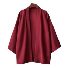 Men’s Lightweight Kimono Shirt Seven Sleeve Open Front Cardigan Japanese