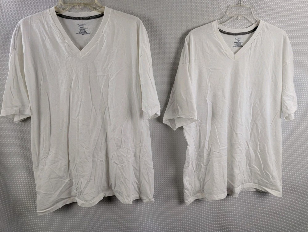 Jockey Thorobred TWO V-Neck White Cotton T-shirt NWOT Size XXL