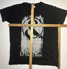 Of Mice & Men Black Gray Logo Band Graphic Band Tee T-Shirt Metalcore Music Sz L