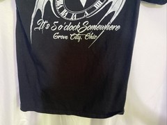 Gildan Graphic T-Shirt Mens Small Black Excellent It’s 5 o’clock Somewhere Ohio
