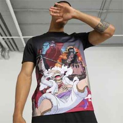 PUMA x One Piece AOP Short Sleeve T-Shirt Black New Four Emperors Unisex Japan