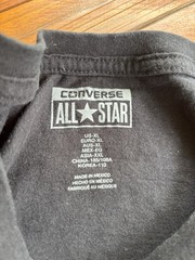 Converse XL Chuck Taylor All Star Record Label Tee Shirt, Black, 100% Cotton