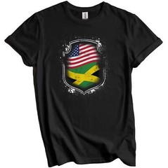 Jamaican American Shirt Flags Of Jamaica and America T-Shirt
