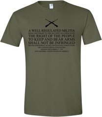Pro 2nd Amendment T-Shirt – ‘Well Regulated Militia’ Patriotic Tee – Gun Rights