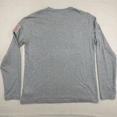 Polo Ralph Lauren Long Sleeve Gray Shirt Men’s M Embroidered American Flag Patch