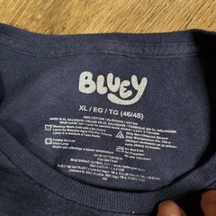 Bluey Mens XL T-Shirt Navy Blue Whaddup Party People Graphic Bandit Bingo Tee