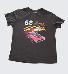 Hot Wheels Graphic T Shirt Unisex S Gray 68 Red Flame Muscle Cars Mad Engine