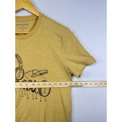Banana Republic Men’s Graphic T-Shirt Headphones Analog Mustard Yellow Size M