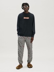 Palm Angels Burning Logo Classic Tee Long Sleeve Black Designer Shirt