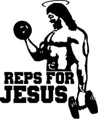 weight training lifting gym tee T-shirt tshirt body building REPS FOR JESUS G