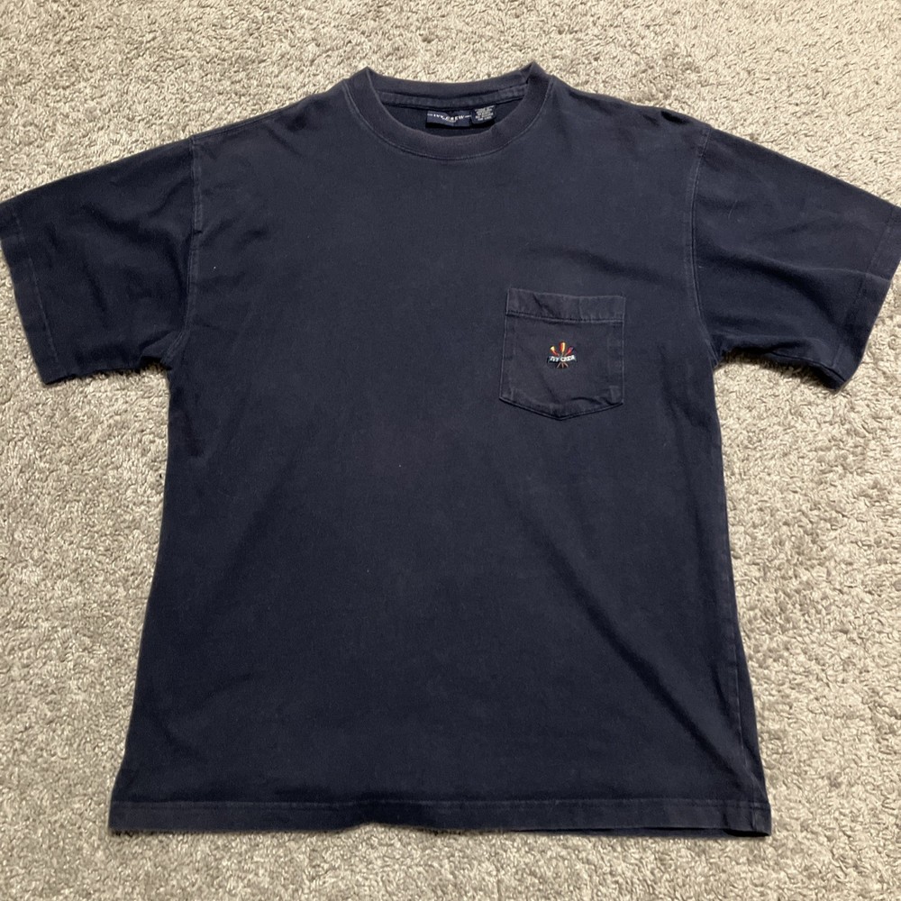 Ivy Crew Classics M Short Sleeve Dark Blue Cotton Breast Pocket Vintage T-Shirt