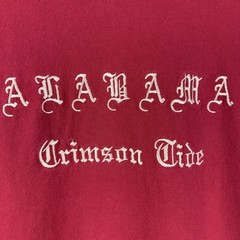 VTG Alabama Crimson Tide Gothic Embroidered Single Stitch Tshirt Size XL Red USA
