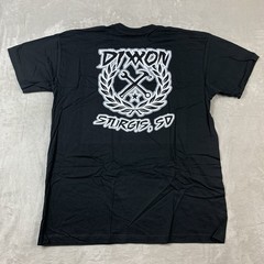 Dixxon Flannel Co Gray Sketchy Crest Sturgis T Shirt Mens 2XL Black Short Sleeve