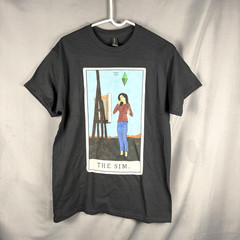 The SIM Tarot Card T Shirt Black Medium Crewneck Graphic Tee Streetwear Skater
