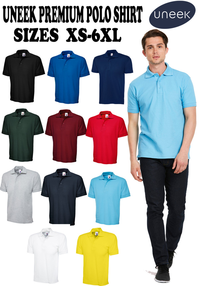 UNEEK PREMIUM PLAIN POLO SHIRT Mens ,Womens Casual Work Top UC102, xs-6xl size