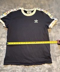 adidas Originals Ringer T-Shirt Black Rainbow Trefoil Logo Crew Pride Small