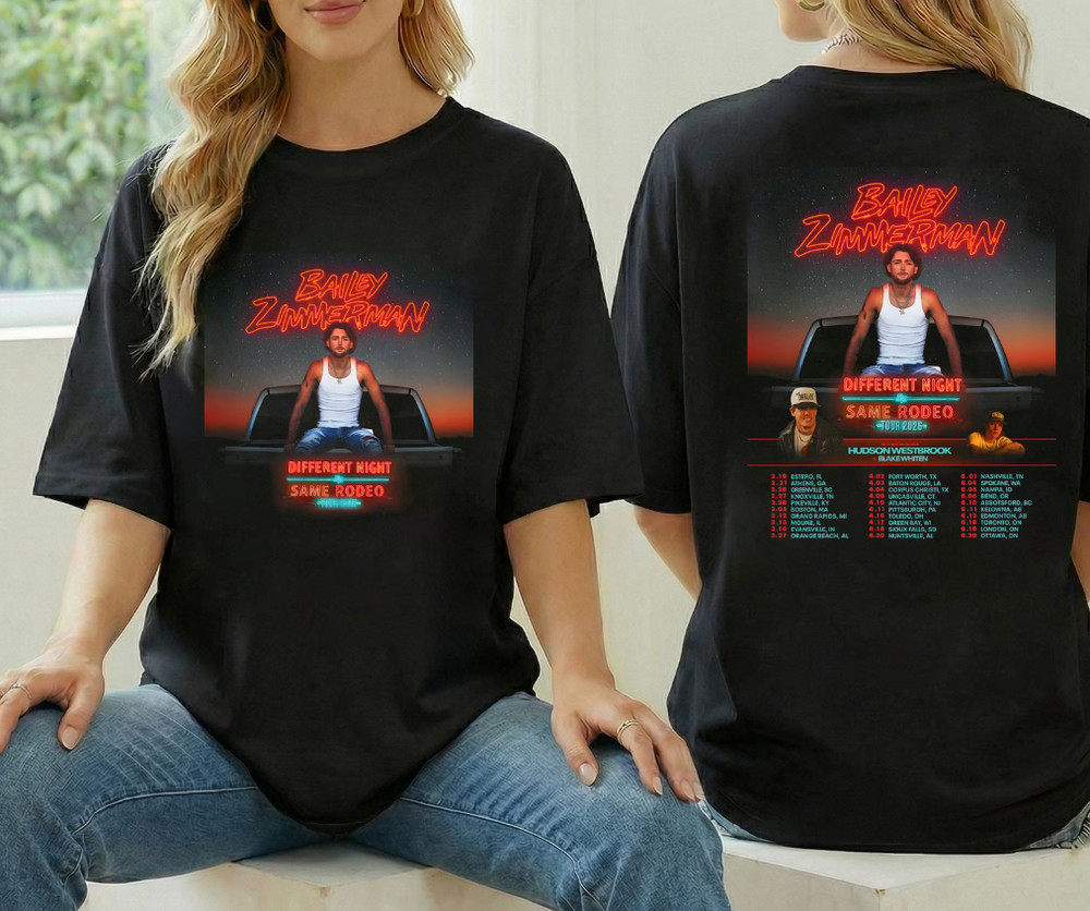 Bailey Zimmerman Different Night Same Rodeo Tour 2026 Shirt
