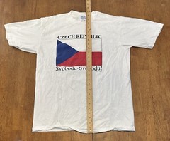 Vintage Czech Republic Flag T Shirt Large Freedom Single Stitch