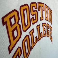 NOS 70s Boston College T Shirt XL Ringer Single Stitch USA Football Jersey VTG