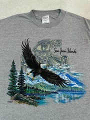 Vintage 1990s San Juan Islands Washington State Bald Eagle Nature T-Shirt, L NEW