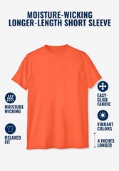 KingSize Men’s Big & Tall No Sweat Longer-Length Short Sleeve Crewneck Tee