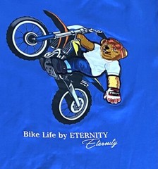 Men’s Eternity BC/AD Bike Life Rebel Bear Motocross Blue Street Wear T Shirt 3XL
