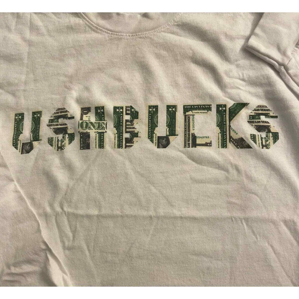 Usher Long Sleeve Limited Edition White Money Shirt Size Medium