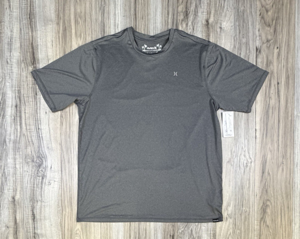 Hurley Icon Hybrid UPF 50 Short Sleeve Performance Tee Grey Mens Size Medium NEW