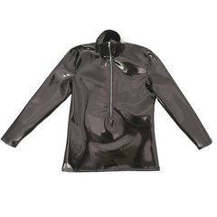Cloth Latex Clothing Shiny Zip Shirts Top Sexy Cosplay Catsuit Waterproof 0.6MM