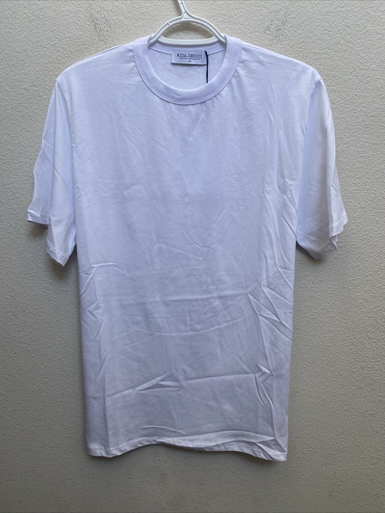 Mida Undici Italy Men’s Large White T-Shirt Short Sleeve Crew Neck NWT