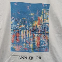 VTG T-Shirt Men’s L White Ann Arbor MI Walt Griggs Art USA Single Stitch 90s